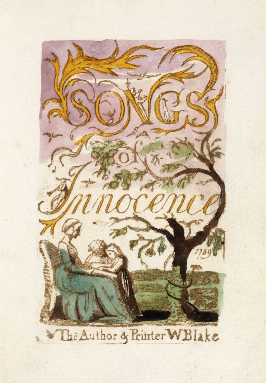 Titelpagina, uit "Songs of Innocence", 1789 door William Blake