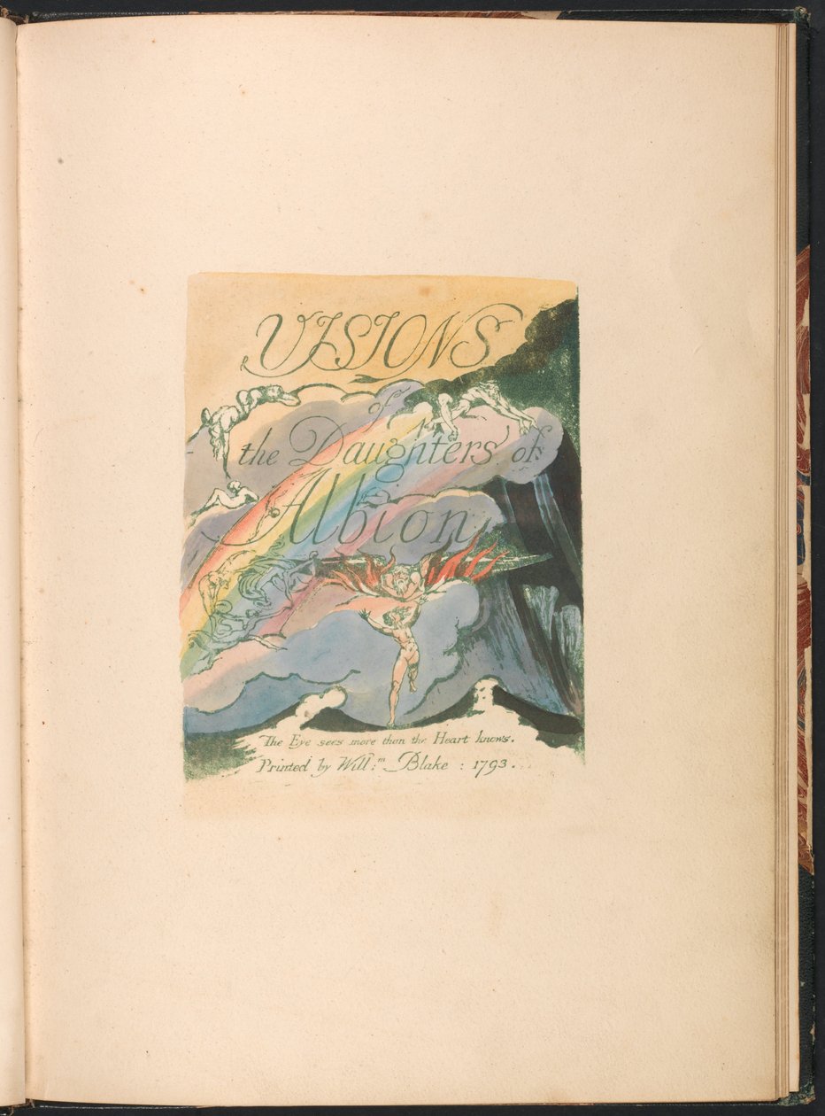 Visioenen van de Dochters van Albion, Plaat 2, Titelpagina door William Blake
