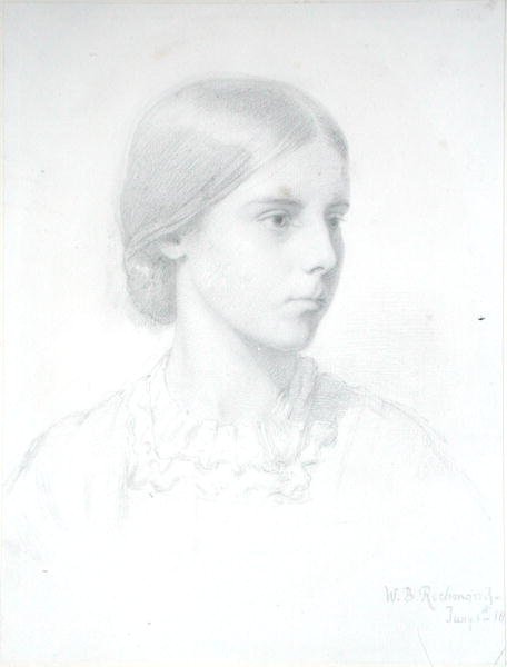 Portret van een jonge vrouw door William Blake Richmond