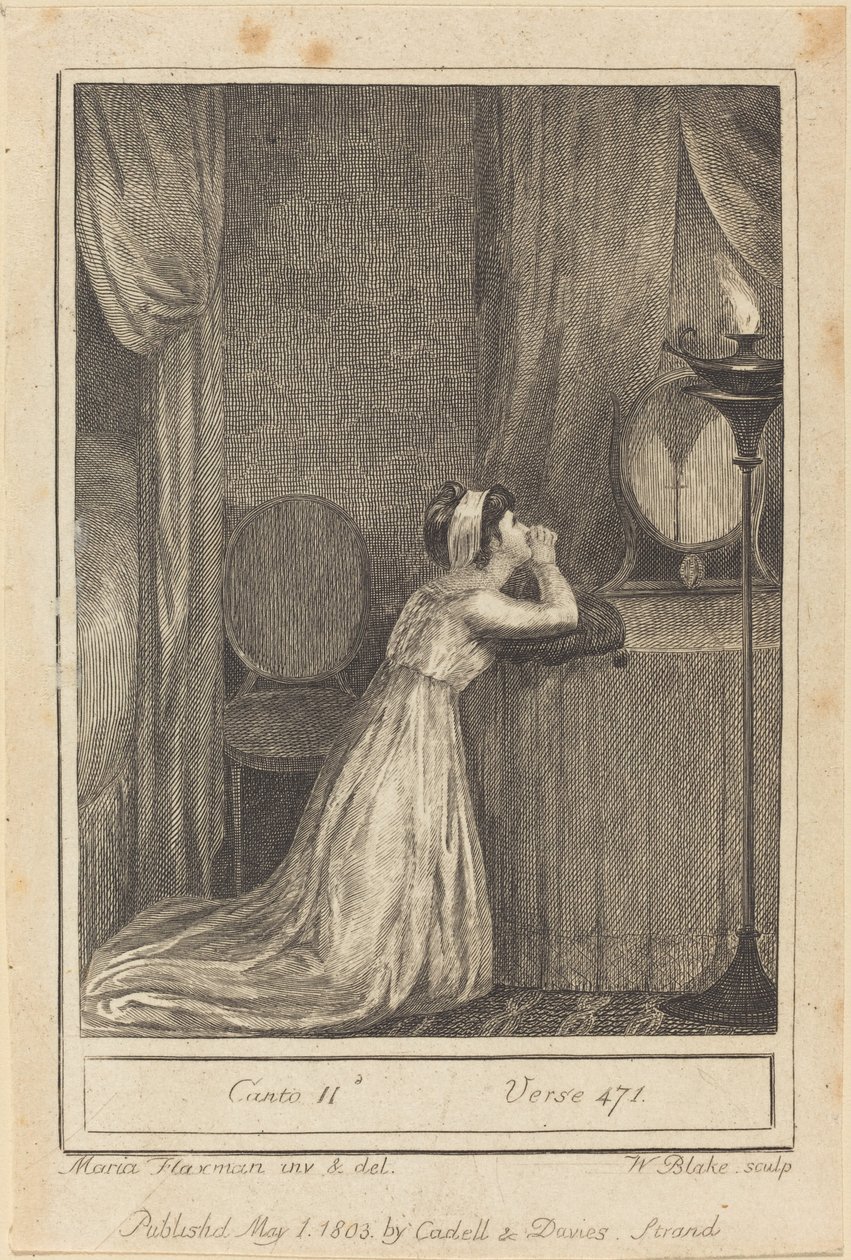 Canto II, Vers 471 door William Blake after Mary Ann Flaxman