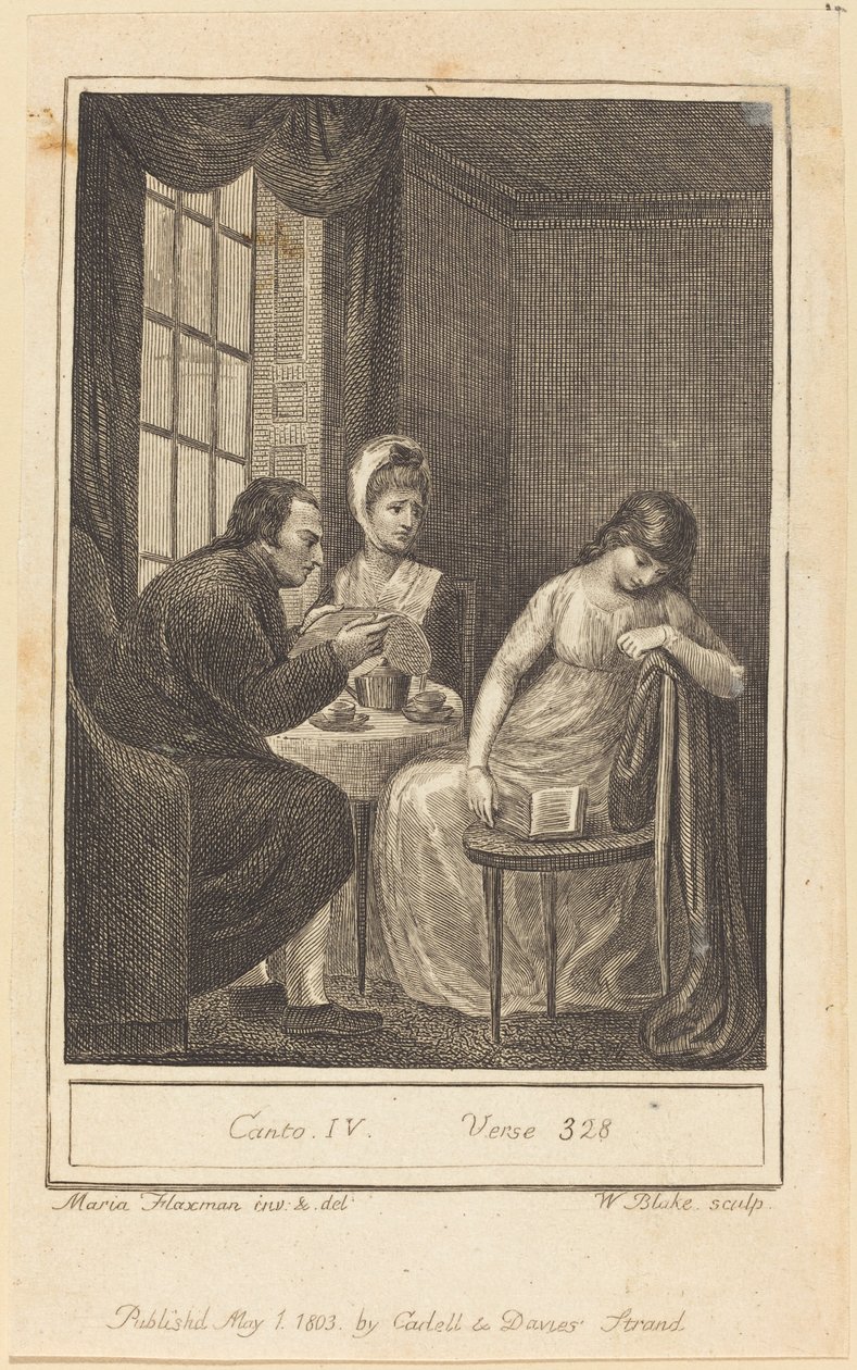Canto IV, Vers 328 door William Blake after Mary Ann Flaxman