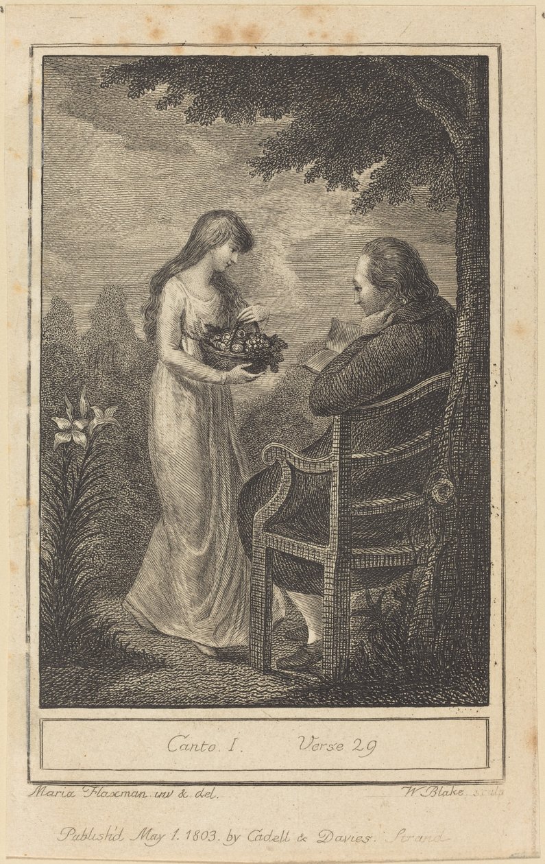 Canto I, Vers 29 door William Blake after Mary Ann Flaxman