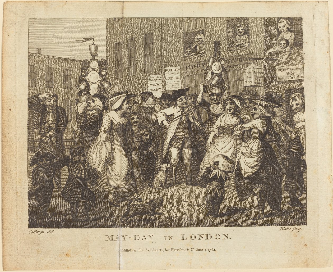 Meidag in Londen door William Blake after Samuel Collings