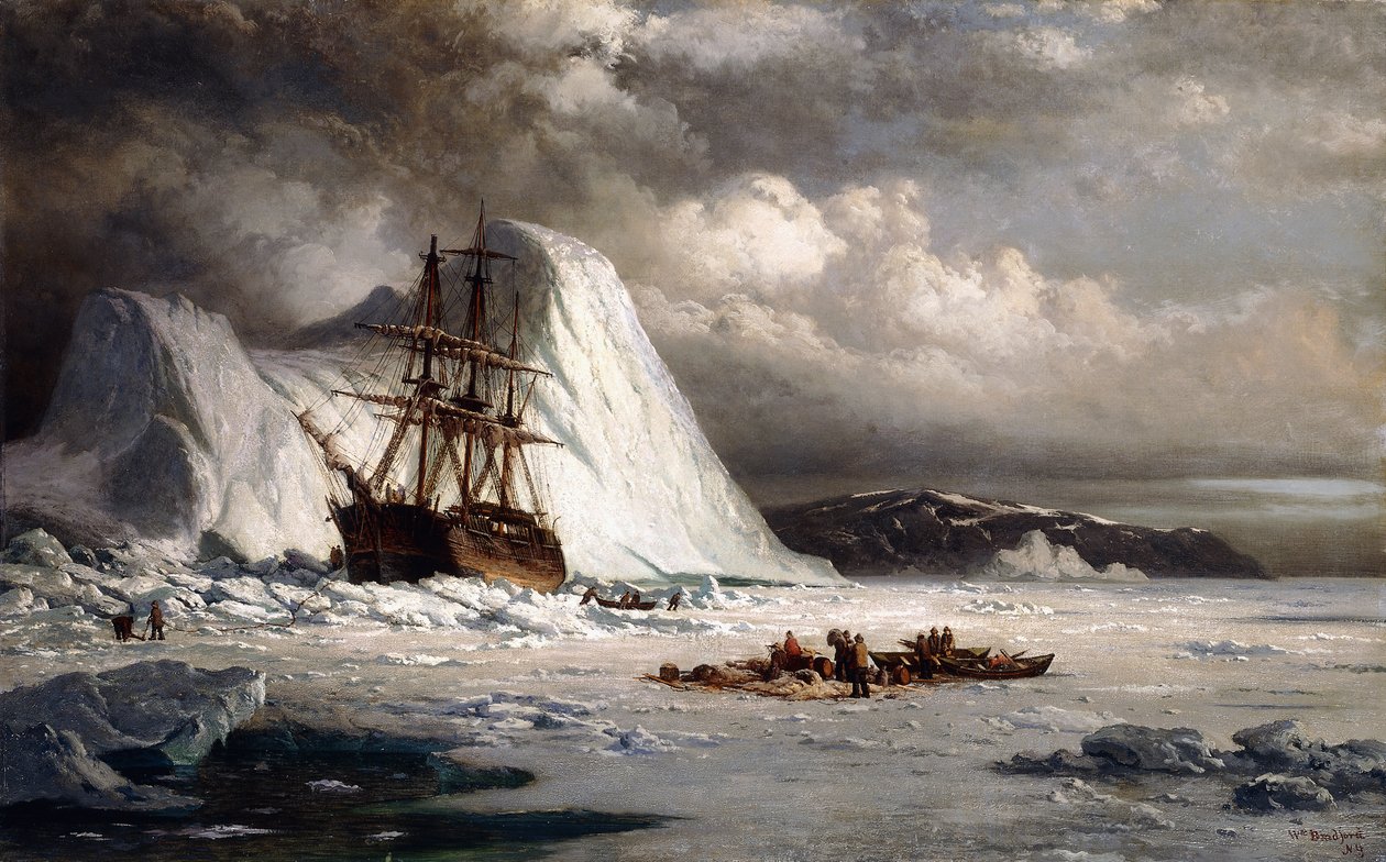 Bevroren schip door William Bradford