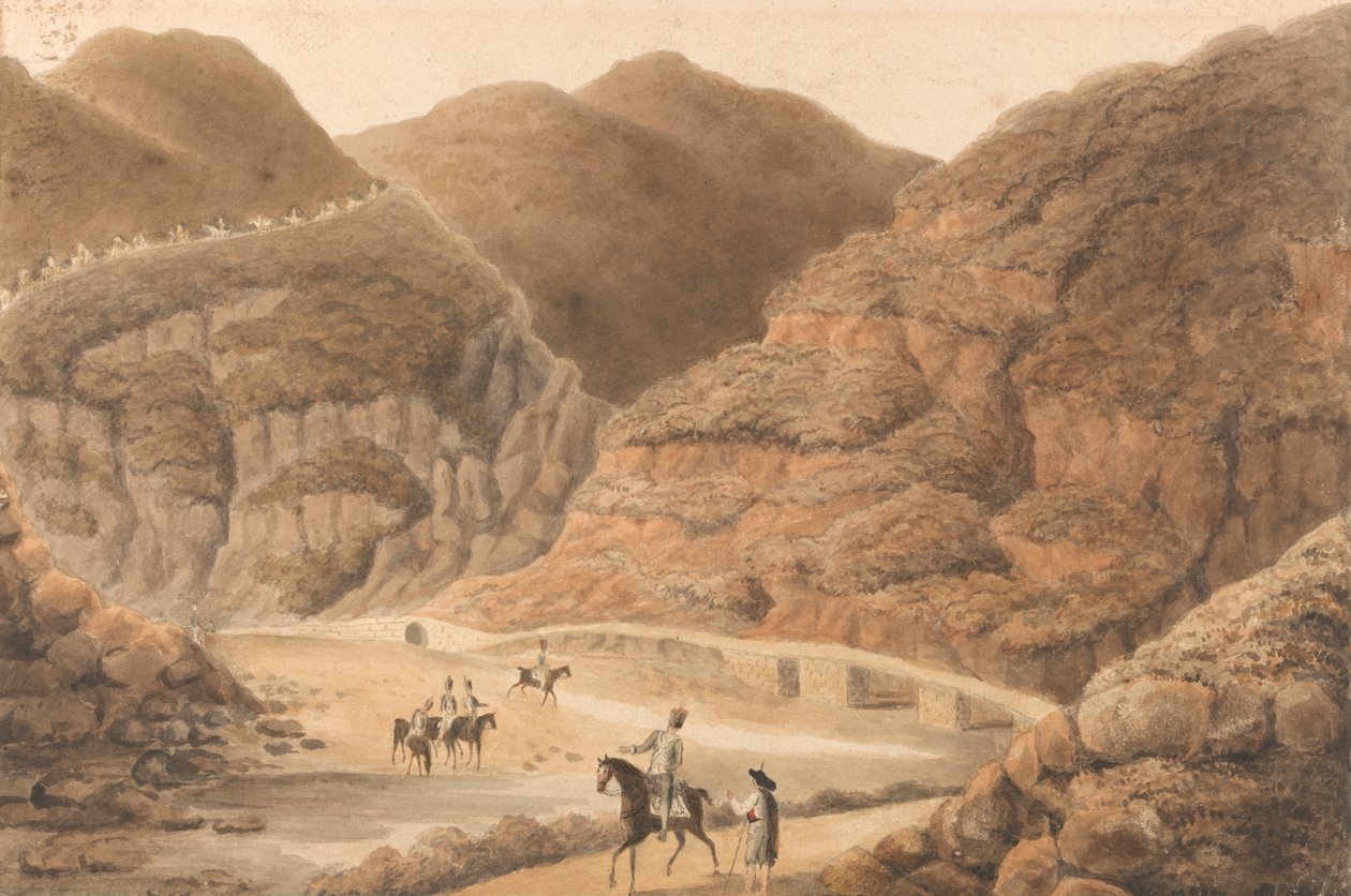 Pas in de bergen tussen Nisa en Villa Velha door William Bradford