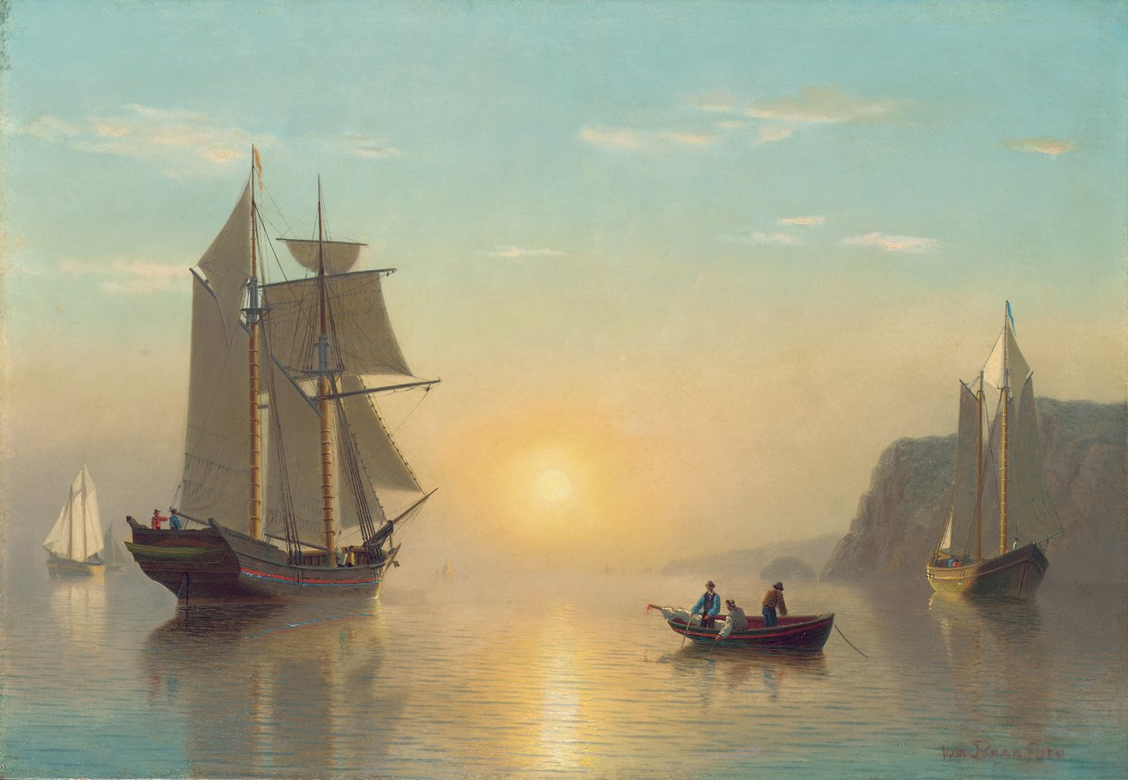 Zonsondergang Rust in de Baai van Fundy door William Bradford