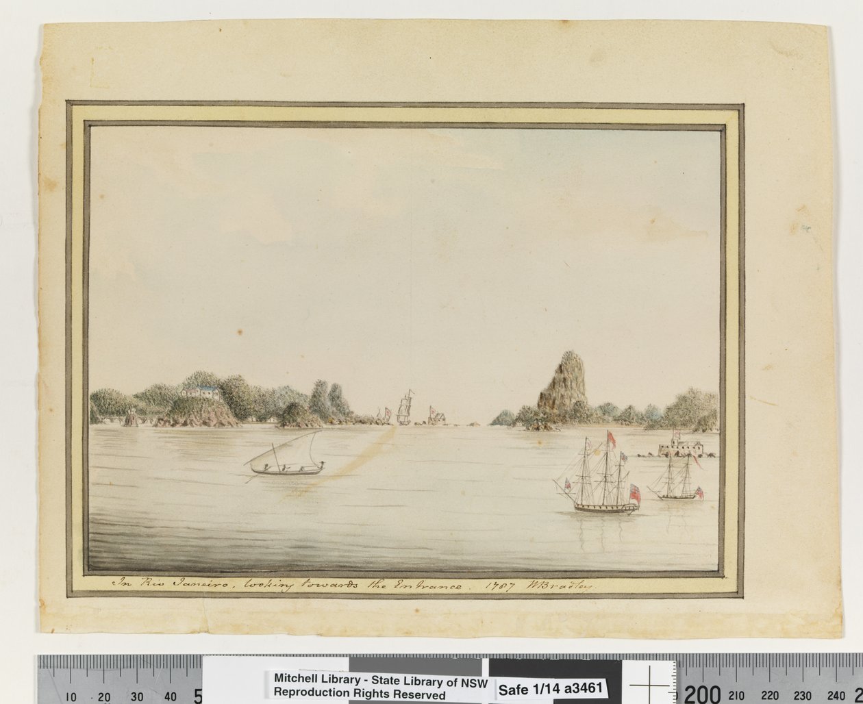 In Rio Janeiro, kijkend naar de ingang. 1787 door William Bradley