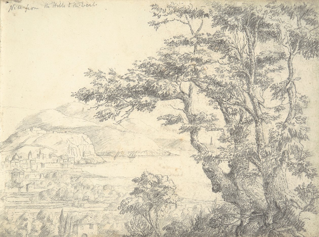 Een Uitzicht op Nice vanaf de Heuvels in het Westen door William Brockedon