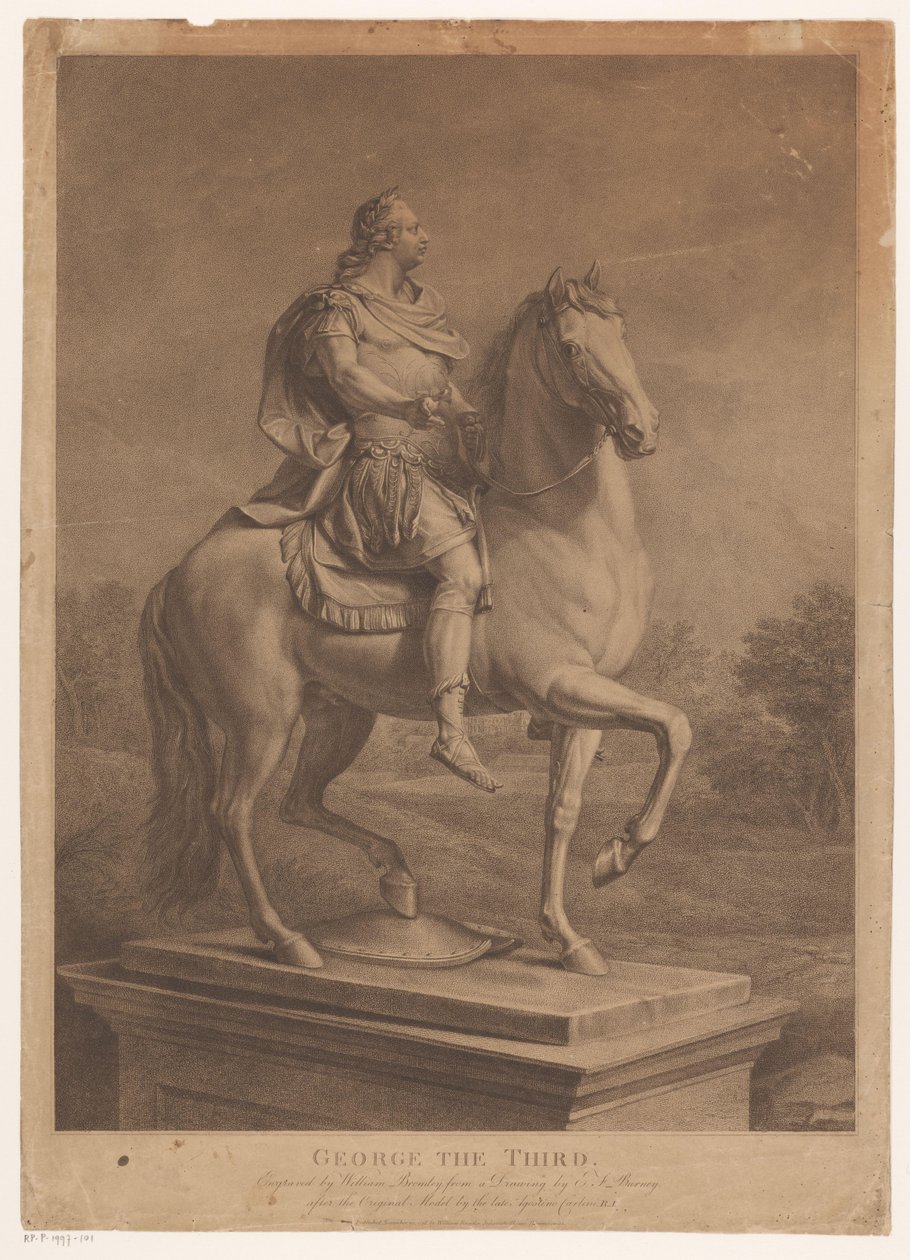 Ruiterportret van George III, koning van Engeland door William Bromley (I)