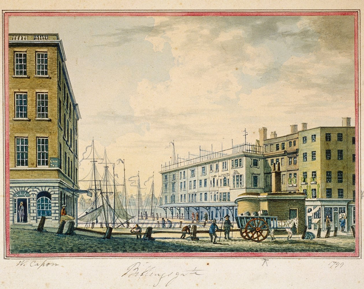Billingsgate Market, Londen, 1799 door William Capon
