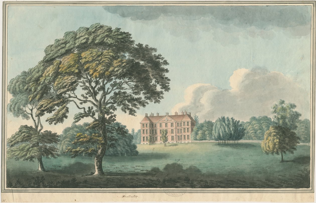 Wrottesley Hall: schilderij, nd [1796-1839] door William Carter