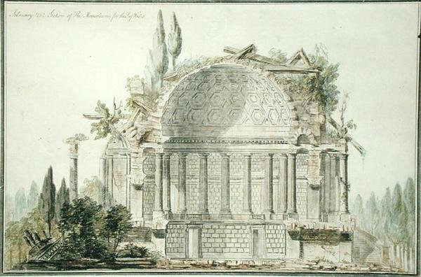 Ontwerp voor een Verwoest Mausoleum voor de Prins van Wales (1738-1820) 1752 door William Chambers