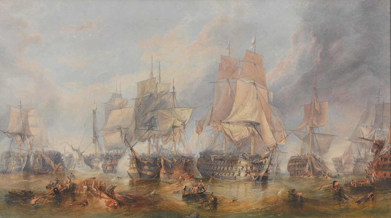 De Slag bij Trafalgar, 21 oktober 1805 door William Clarkson (manner of) Stanfield