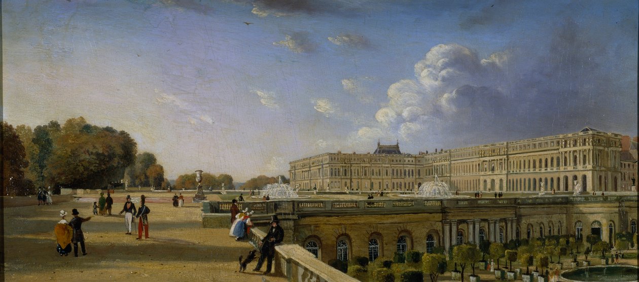 Het paleis en terras in Versailles, c.1825-35 door William Cowen