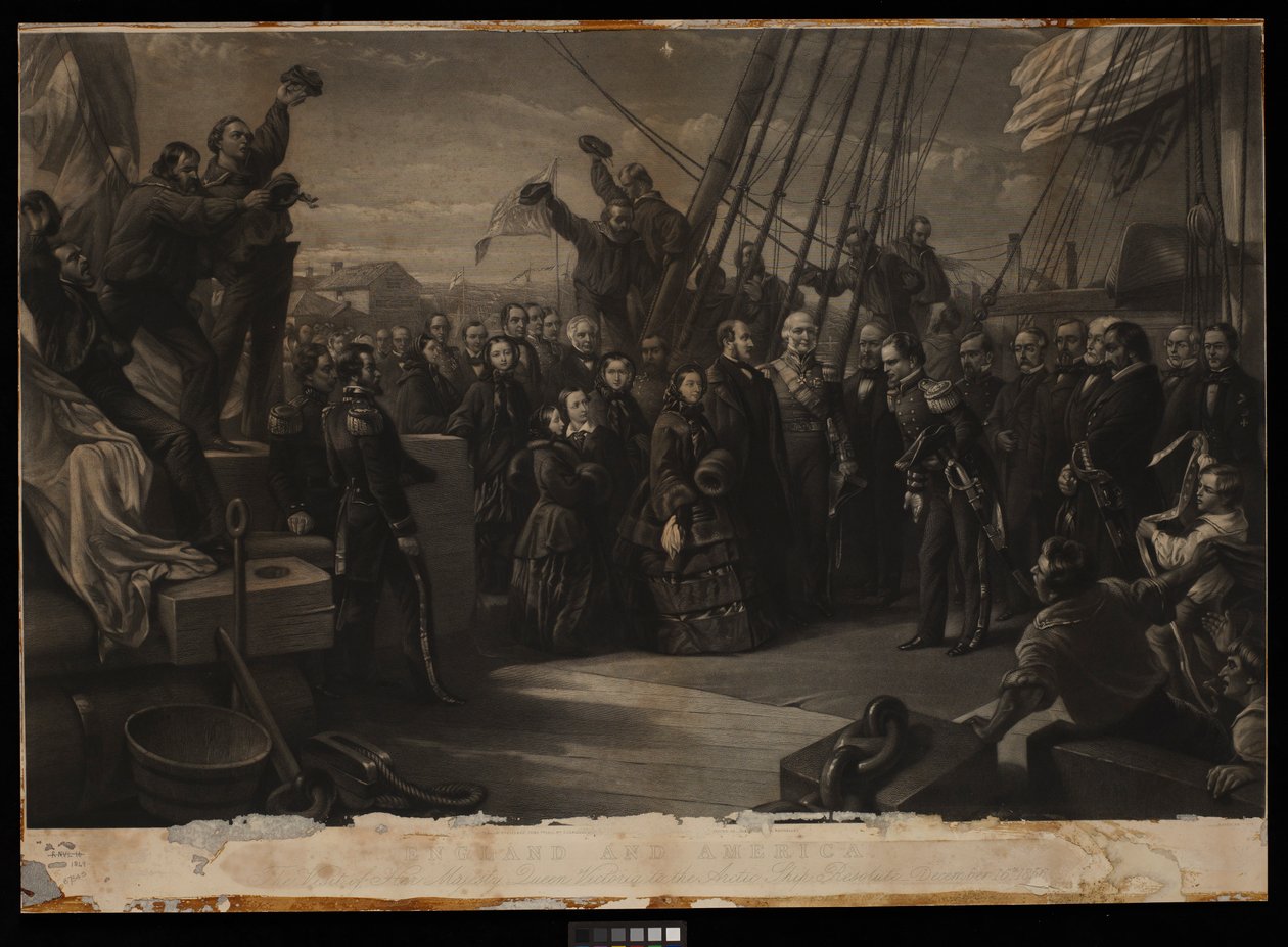Engeland en Amerika. Het bezoek van Hare Majesteit Koningin Victoria aan het Arctische schip Resolute 16 december 1856, c.1859 door William 