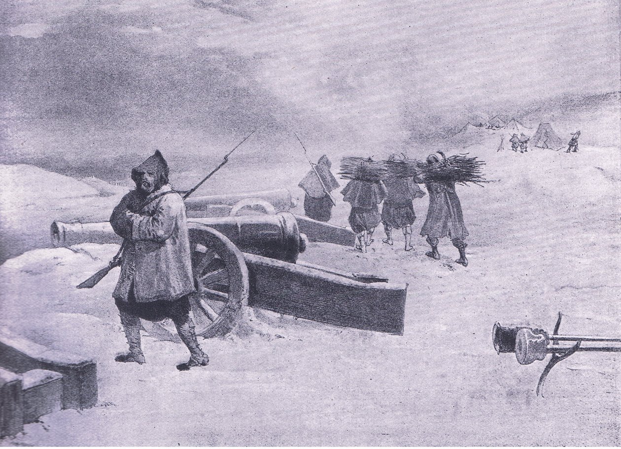 Wachter van de Zouaven voor Sevastopol, illustratie uit Britse gevechten op land en zee, 1915 door William Crimea Simpson