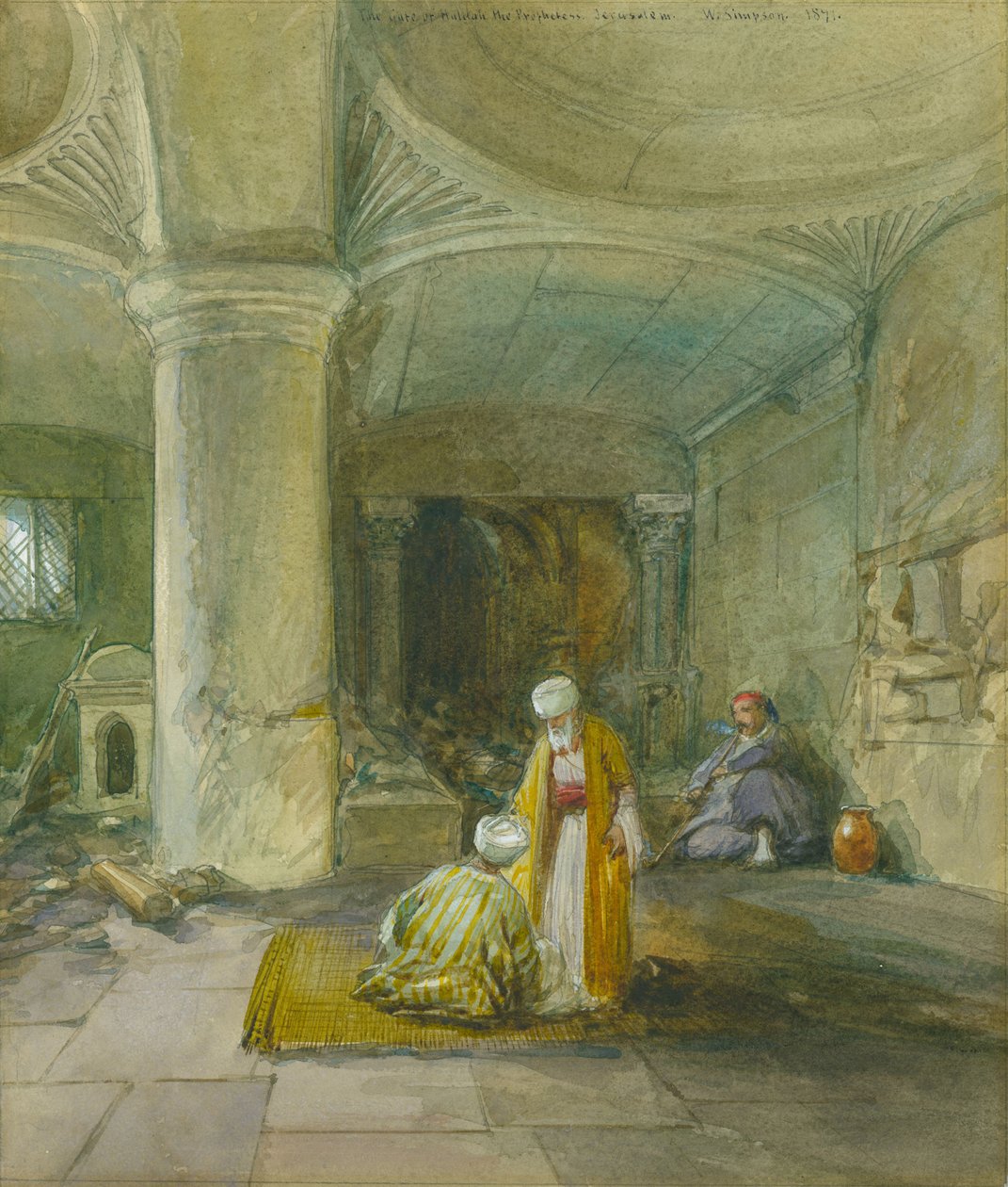 De Poort van Hulda de Profetes, Jeruzalem, 1871 door William Crimea Simpson