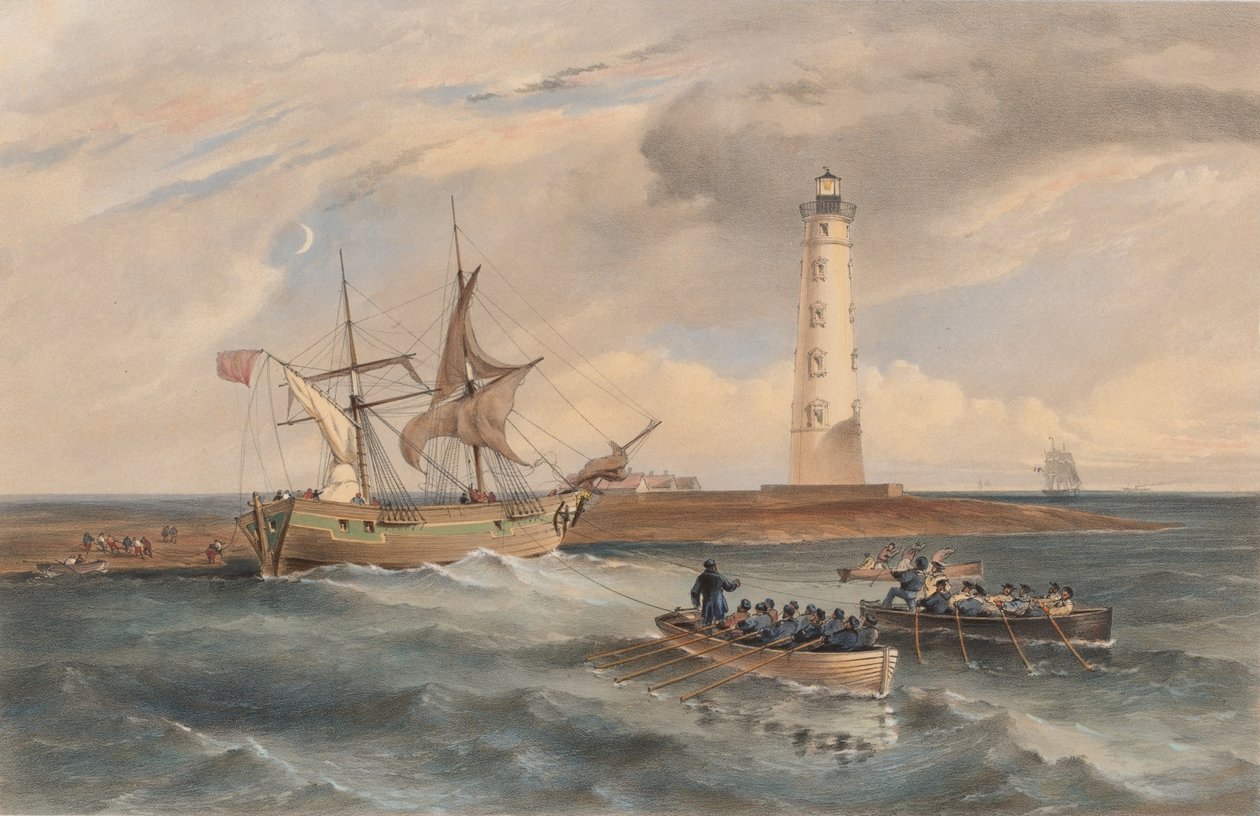 De vuurtoren bij Kaap Chersonese, kijkend naar het zuiden door William Crimea Simpson