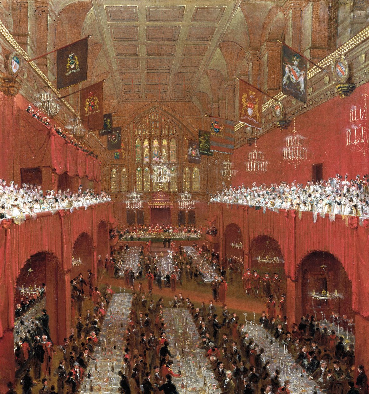 Banket in de Guildhall, City of London, 1814 door William Daniell