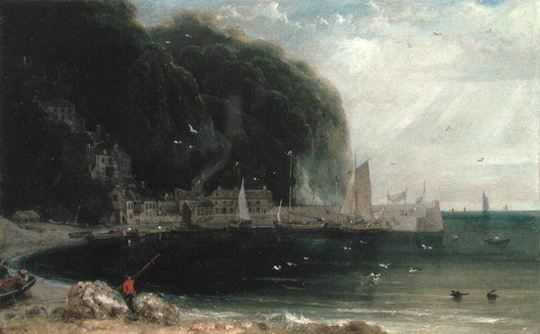Clovelly in het Bristol Kanaal, c.1813 door William Daniell