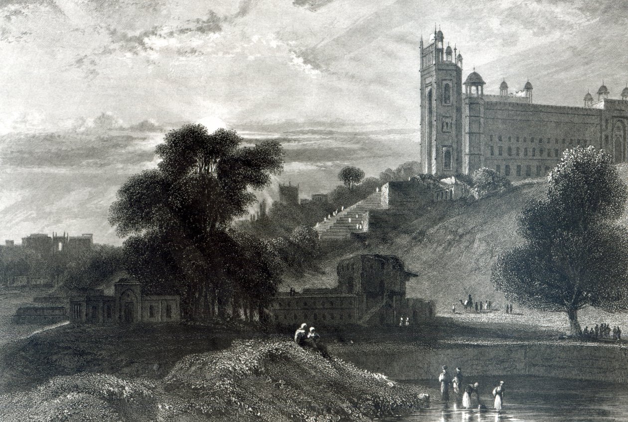 Fatehpur Sikri bij Agra, gegraveerd door R. Brandard door William Daniell