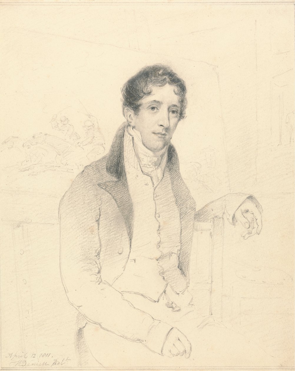 Portret van een sportieve kunstenaar, mogelijk W. B. Daniell door William Daniell