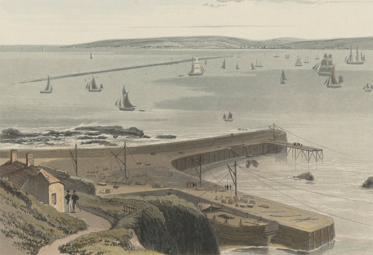 Kade bij Straddon Point nabij Plymouth door William Daniell