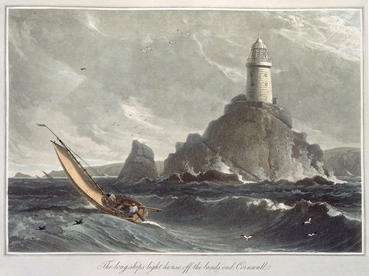 De vuurtoren van de Longships bij Lands End, Cornwall, uit Volume I van 