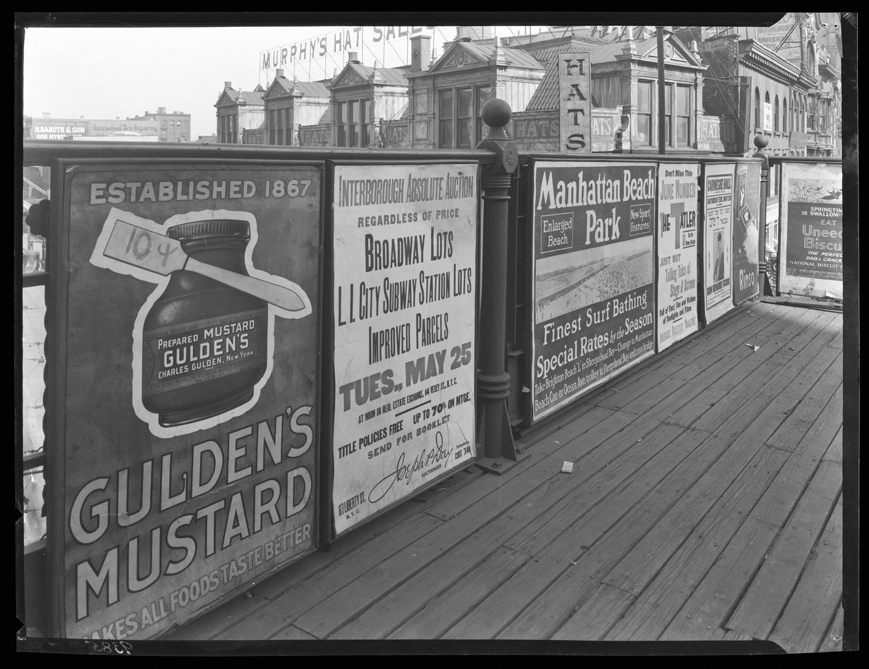 Myrtle Avenue Elevated Poster, 25 mei 1920 door William Davis Hassler