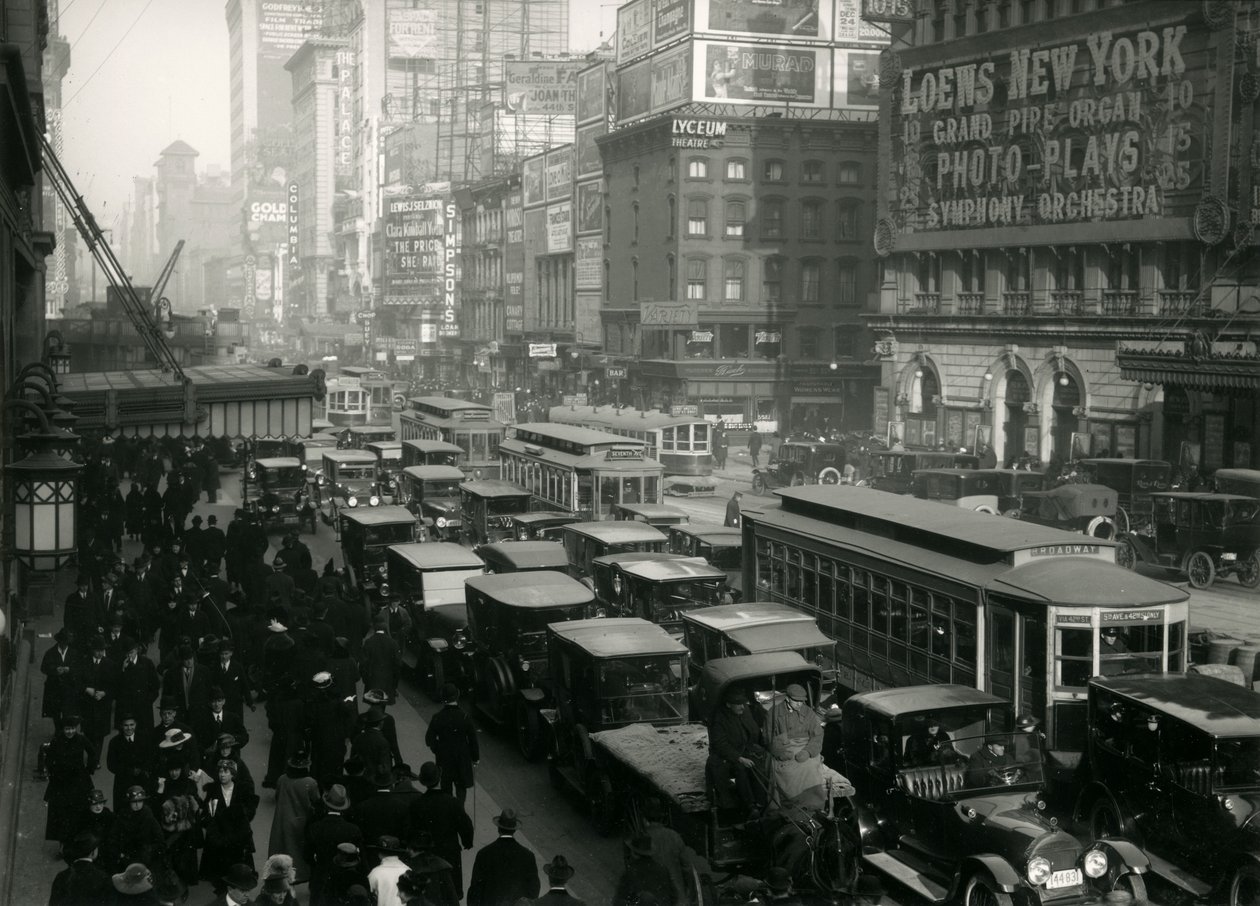Times Square, vol met auto