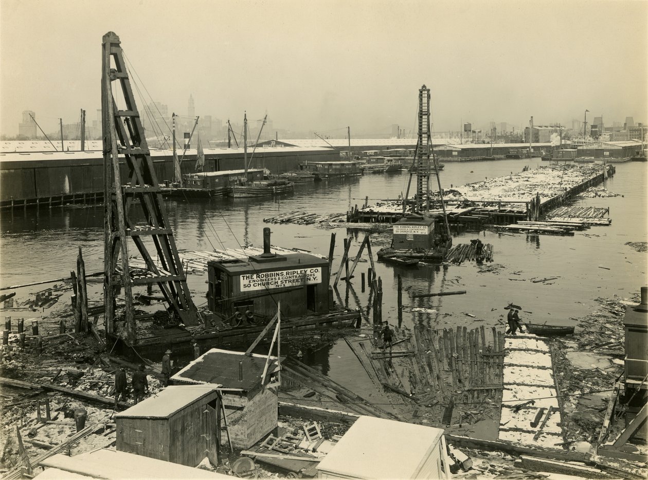 Ongeïdentificeerde industriële waterkantlocatie, ca. 1910-21 door William Davis Hassler