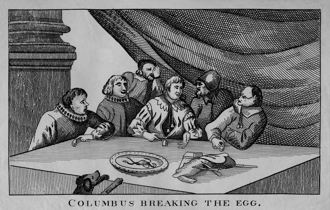 Columbus Breekt Het Ei, ca. 1815 door William Davison