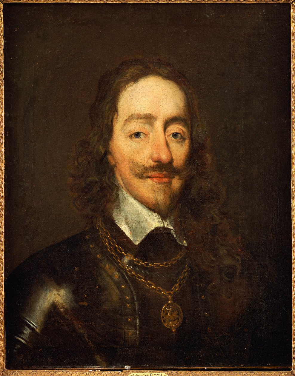 Portret van koning Karel I in harnas en de Orde van de Kousenband door William Dobson
