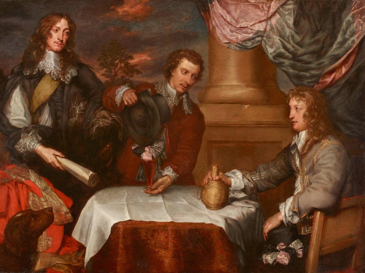 Portret van Prins Rupert, Kolonel William Legge (waarschijnlijk) en Kolonel John Russell door William Dobson