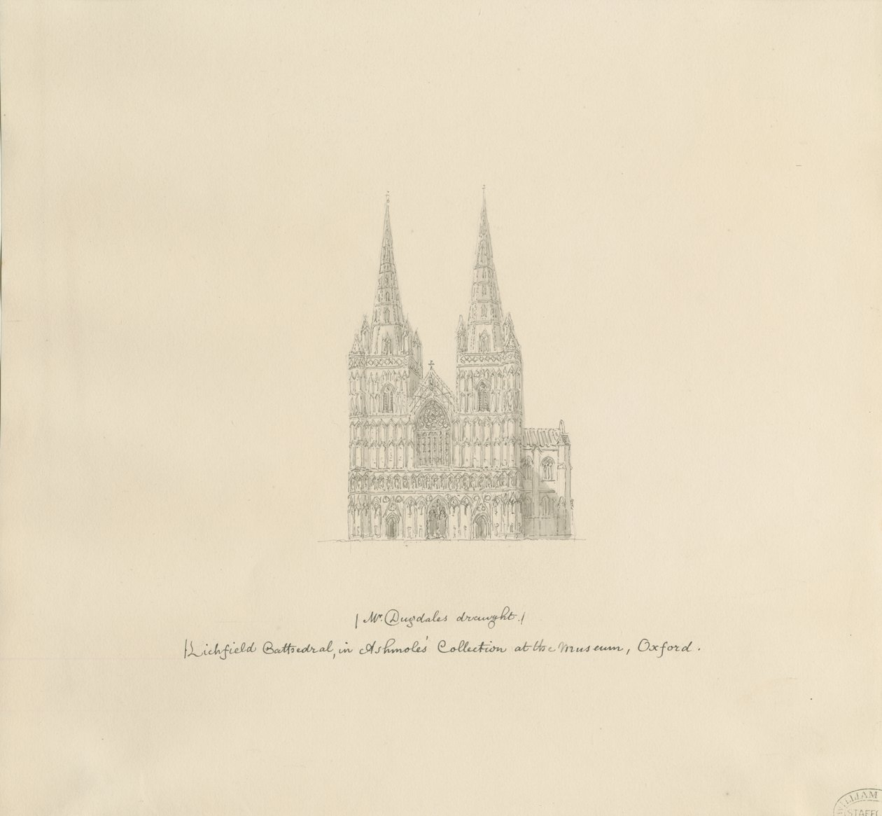 Lichfield Kathedraal - Westgevel door William Dugdale