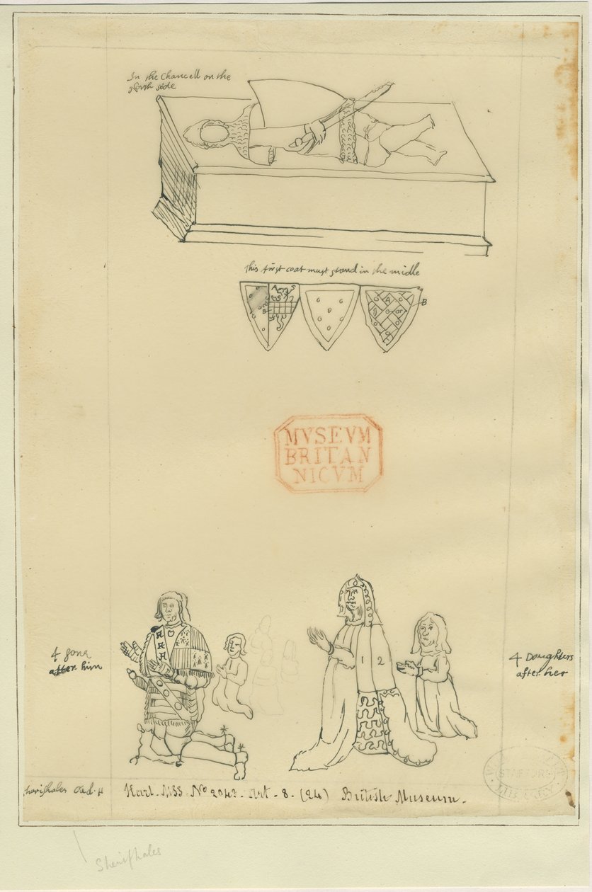 Tamworth Church - Graf: tracering in inkt, nd [?17e eeuw] (tekening) door William Dugdale