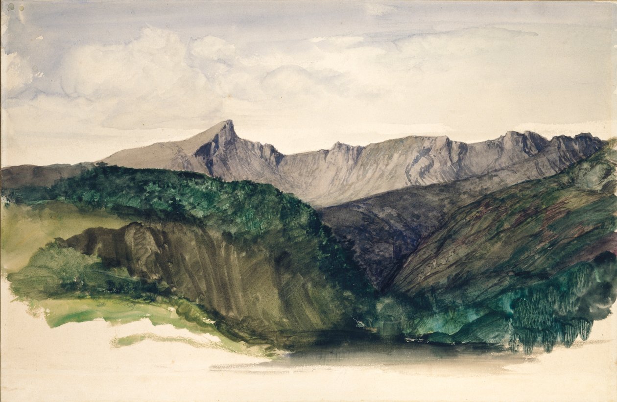 Studie van een Verre Bergketen, 1860 door William Dyce