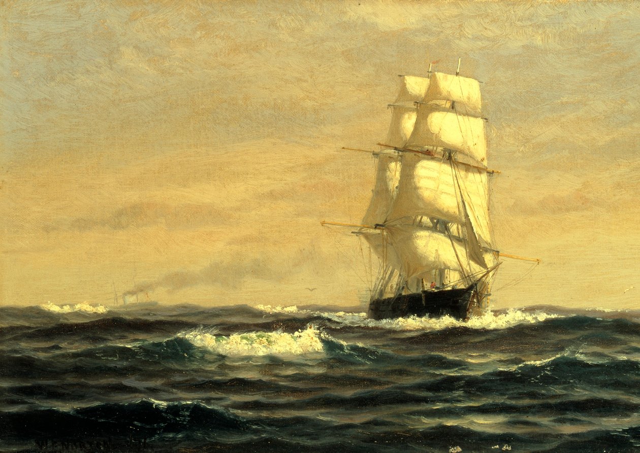 Zeilschip - voor de kust van Maine door William E. Norton