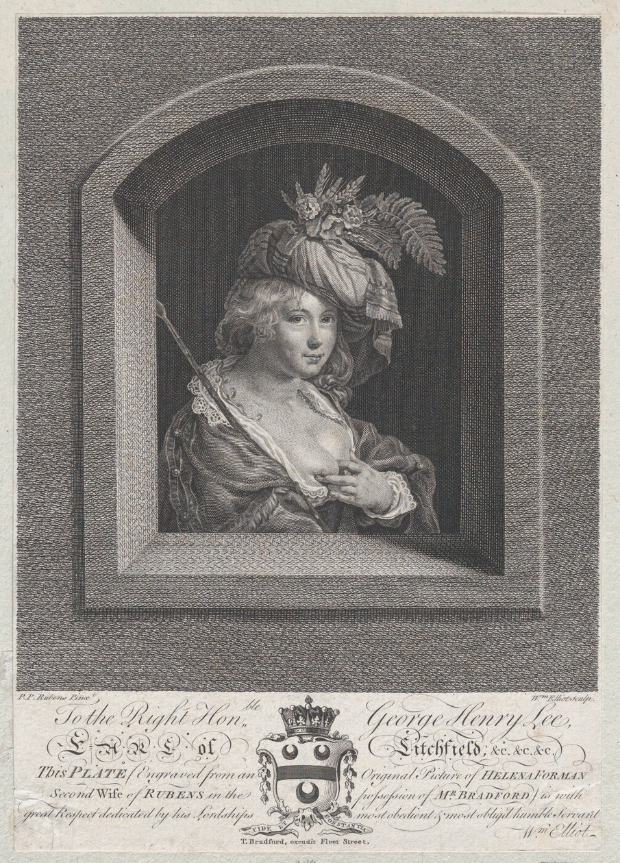 Portret van Susanna Lunden, zus van Helena Fourment, 1763-66 door William Elliot