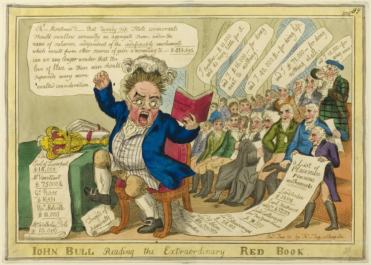 John Bull leest het buitengewone rode boek door William Elmes