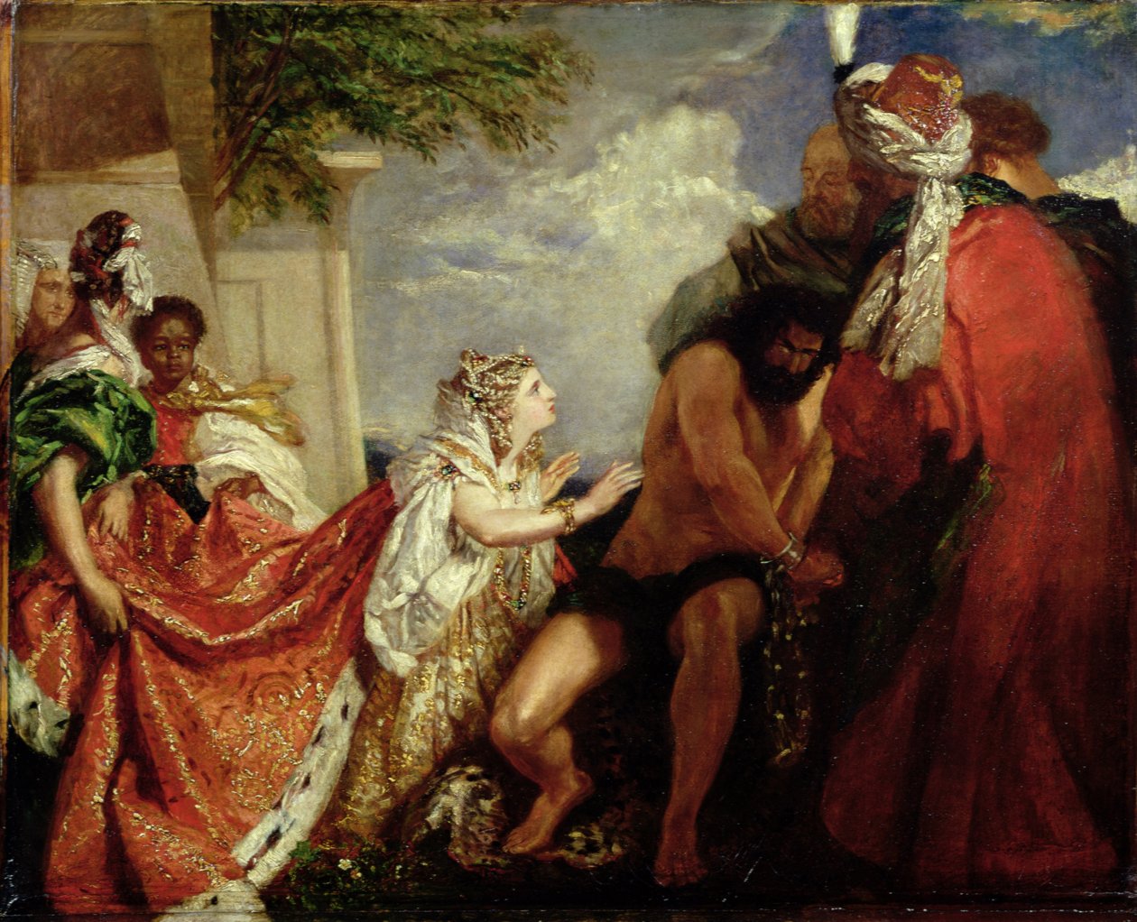 Delila voor de verblinde Simson (olieverf op doek) door William Etty