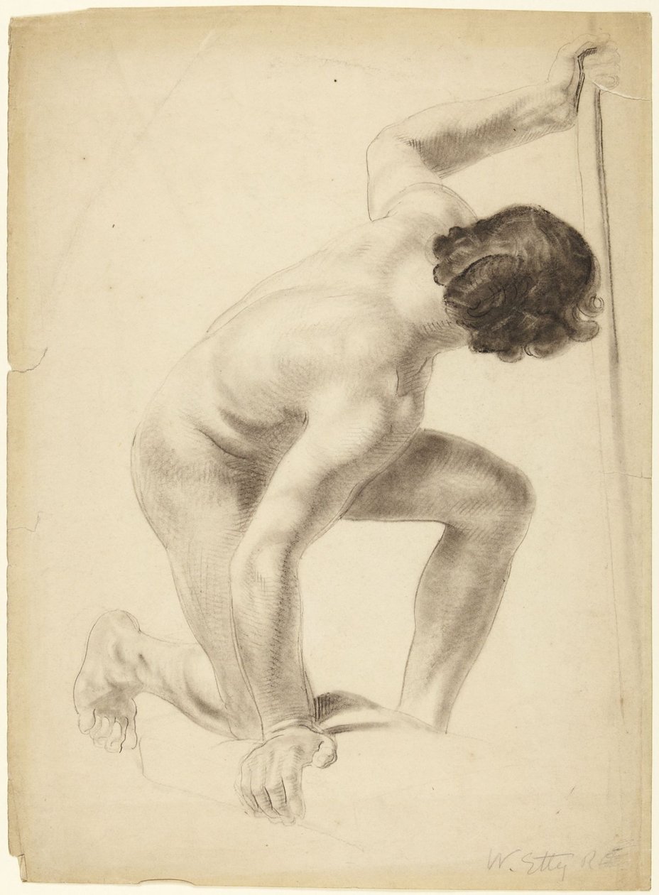 Studie naar een mannelijk figuur door William Etty