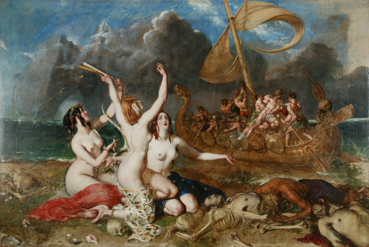 De Sirenen en Odysseus, c.1837 door William Etty