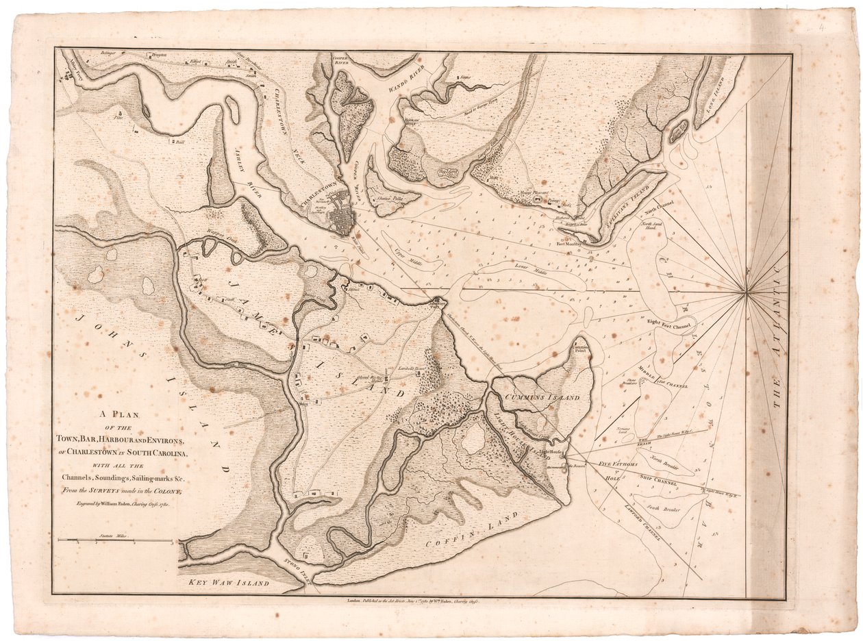 Een plan van Charlestown, S.C. door William Faden