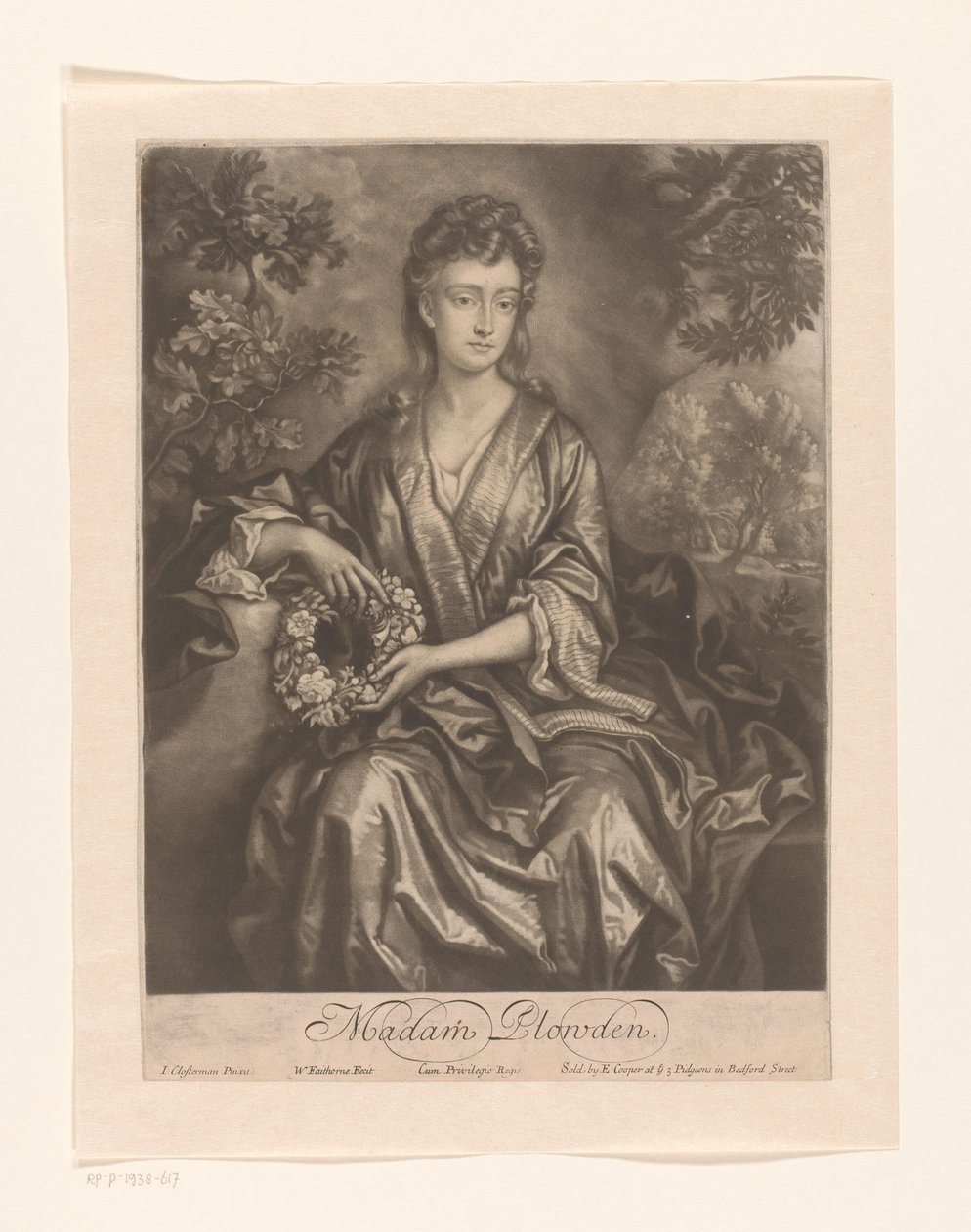Portret van Sarah Chicheley, Madam Plowden door William Faithorne (I)