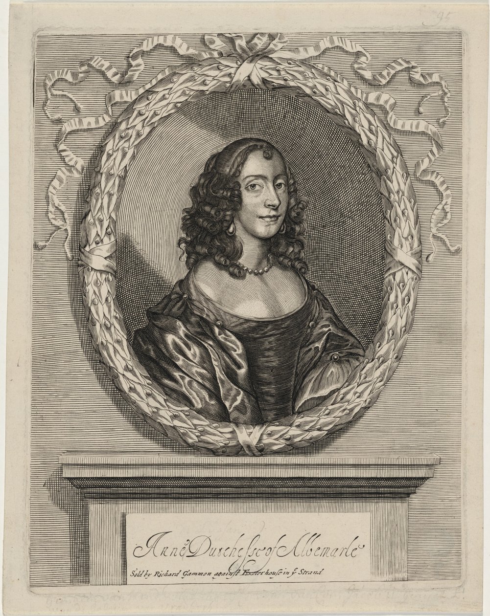 Anne, hertogin van Albemarle door William Faithorne