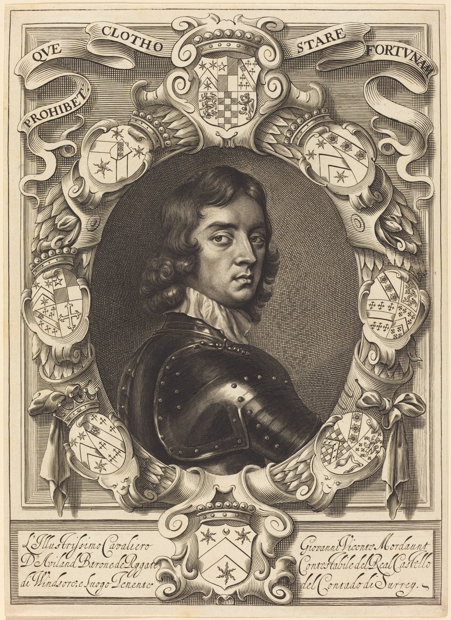 John Mordaunt, Burggraaf Mordaunt door William Faithorne after Robert Walker