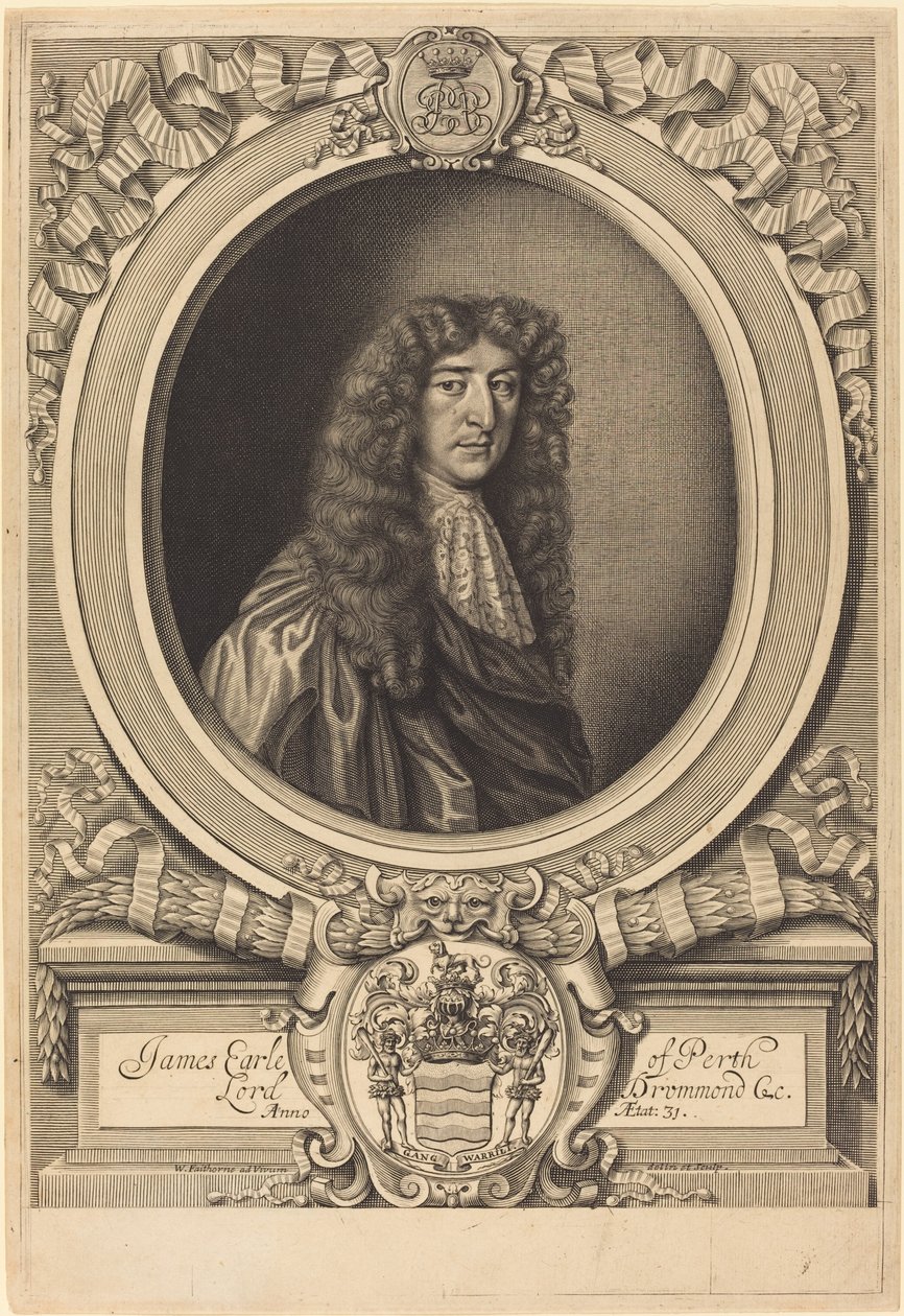 James Drummond, Graaf van Perth door William Faithorne after Sir Peter Lely