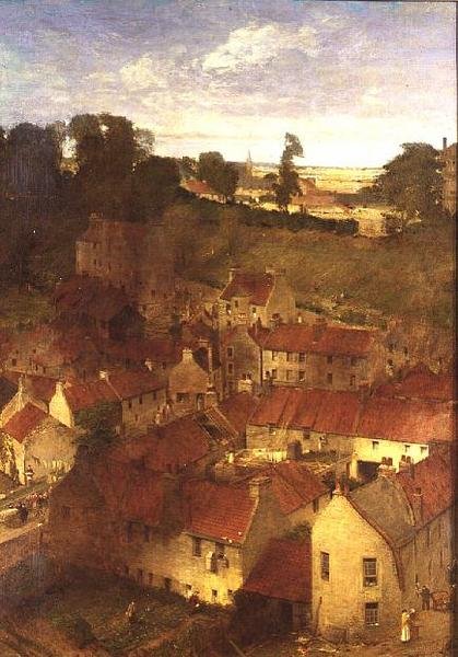 Het Dorp van de Water van Leith vanuit een Raam in Rothesay Terrace door William Fettes Douglas