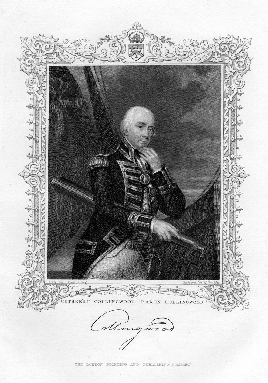 Cuthbert Collingwood, 1e Baron Collingwood, Britse admiraal van de Koninklijke Marine, 19e eeuw door William Finden